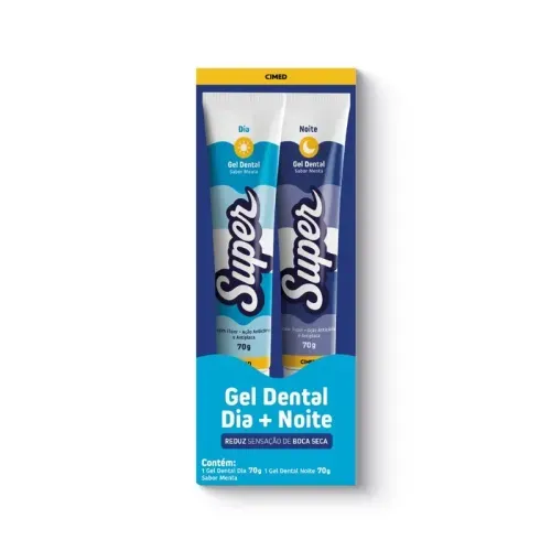 Kit Super Gel Dental Cimed Dia e Noite Menta 2 Unidades 70g