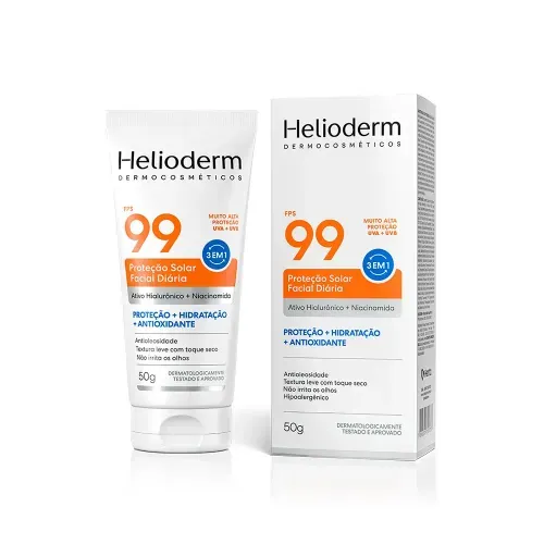 Protetor Solar Facial Helioderm FPS 99 Sem Cor 50g