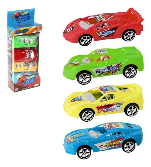 Brinquedo Infantil Kit Carros Sport Mex com Fricção 4 Peças