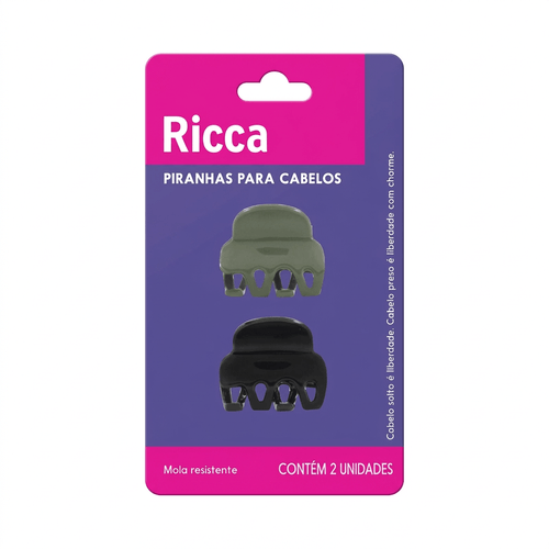 Mini Piranha para Cabelo Ricca Classic 2 Unidades