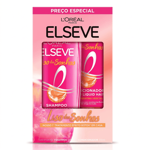 Kit Elseve Liso dos Sonhos Shampoo 375ml + Condicionador 170ml