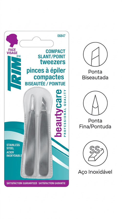 Kit de Pinças Trim Cor Prata 2 Unidades