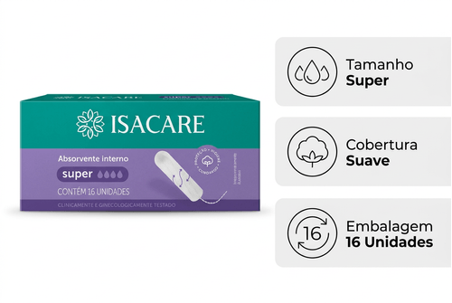 Absorvente Interno Isacare Super 16 Unidades