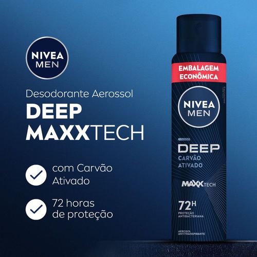 Desodorante Aerosol Masculino Nivea Men Deep Carvão Ativado 200ml