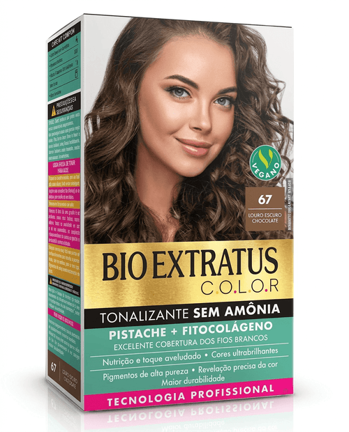 Tonalizante Bio Extratus Color Cor 67 Louro Escuro Chocolate 135g