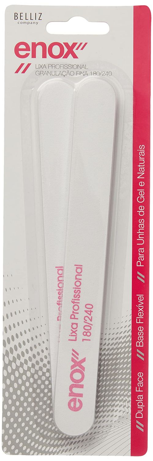 Lixa de Unha Profissional Belliz Enox Clássica Cor Rosa 2 Unidade