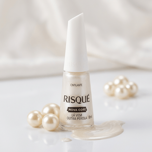 Esmalte Risqué Cintilante Cor Lá Vem a Noiva 8ml