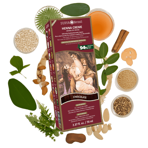 Tintura de Cabelo Surya Brasil Henna Creme Cor Chocolate 70ml
