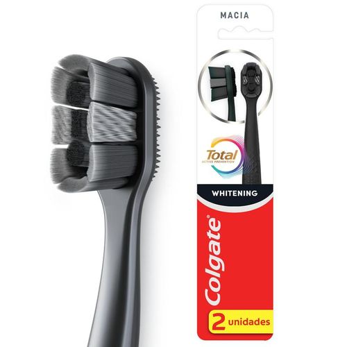 Escova Dental Colgate Total Whitening Restore Cerdas Macias 2 Unidades