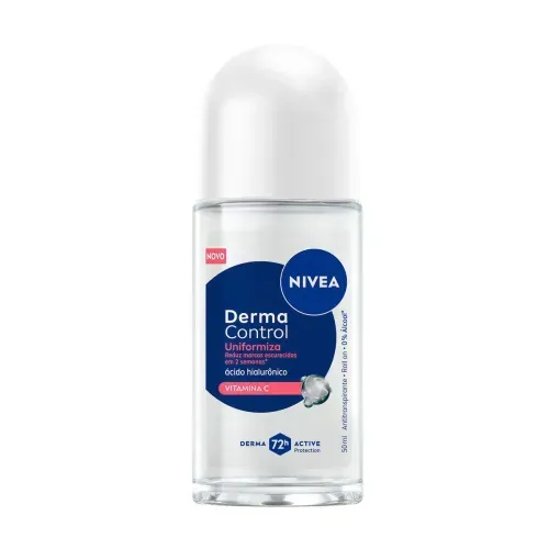 Desodorante Roll-On Feminino Nivea Derma Control Uniformiza 50ml