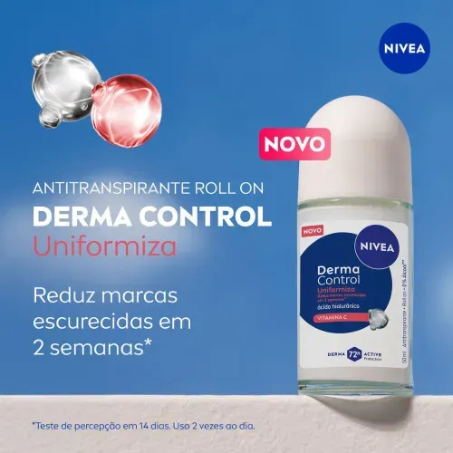 Desodorante Roll-On Feminino Nivea Derma Control Uniformiza 50ml