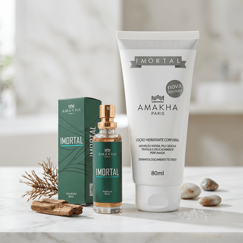 Kit Perfume e Hidratante Masculino Amakha Paris Imortal 15ml e 80ml