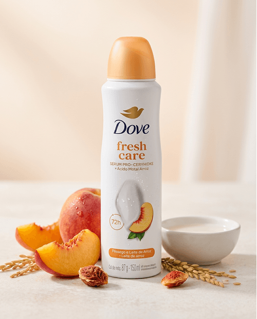 Desodorante Aerosol Feminino Dove Fresh Care Pêssego e Leite de Arroz 150ml