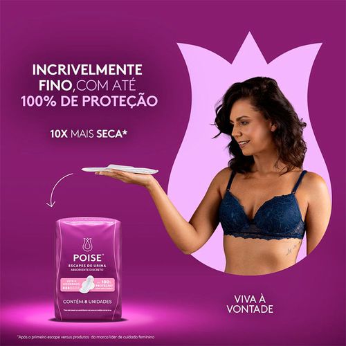 Absorvente Poise Escape de Urina 8 Unidades