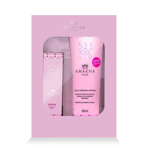 Kit Perfume e Hidratante Feminino VMG Vip Rosé 15ml e 80ml