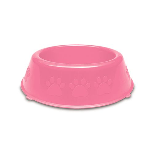 Comedouro Pet Patinhas Filhotes Rosa 300ml