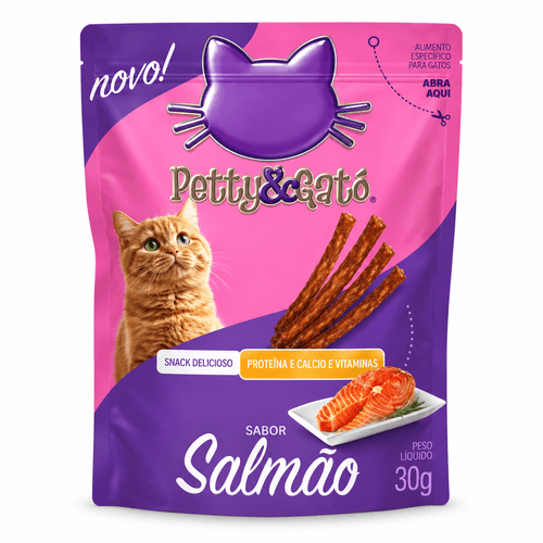Bifinhos Stick Petty Gato Salmão - 30g