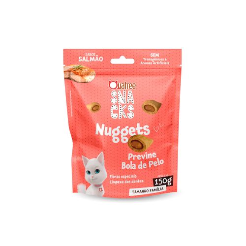 Petisco Quatree Snacks Nuggets Para Gatos Bola de Pelo Salmão - 60g