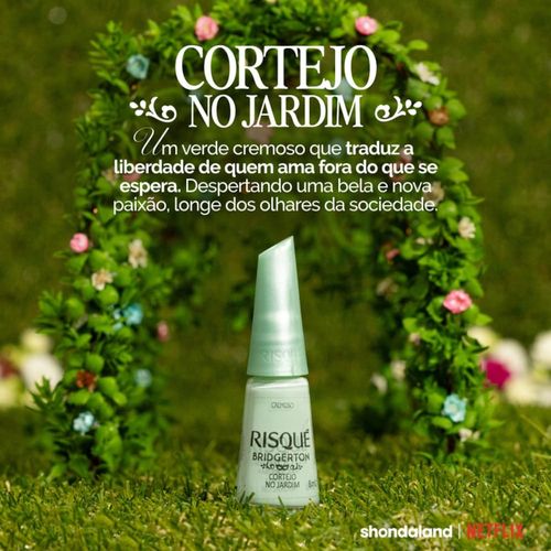Esmalte Risqué Bridgerton Cor Verde Cortejo no Jardim 8ml