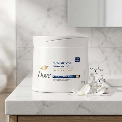 Máscara Capilar Dove 2 em 1 Reconstrução + Aminoácido 320g