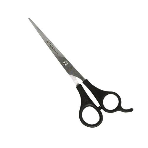 Tesoura de Barbeiro Ricca Cor Prata e Preto 1 Unidade
