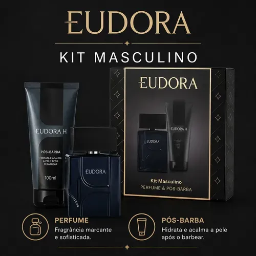 Kit Eudora Men H Deo Colônia 100ml + Balm Pós-Barba 75g