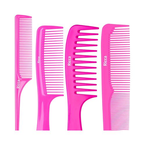 Kit Pentes Ricca Basic Pack Cor Rosa 4 Unidades