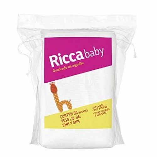 Algodão Quadrado Ricca Maxy Baby 50 Unidades