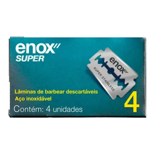 Lâmina de Barbear Enox Duplo Fio Super 4 Unidades