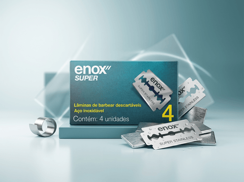 Lâmina de Barbear Enox Duplo Fio Super 4 Unidades