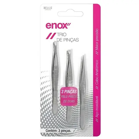 Kit de Pinças Enox Ricca 3 Unidades