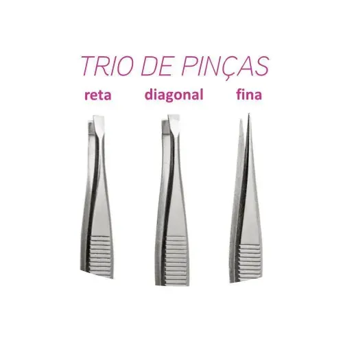 Kit de Pinças Enox Ricca 3 Unidades