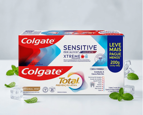 Kit Creme Dental Colgate Xtreme Sensitive Pro-Alívio 110g e Total Prevenção Ativa 90g 2 Unidades