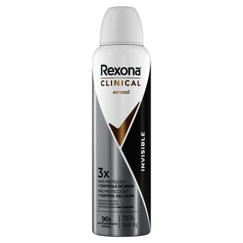 Desodorante Aerosol Feminino Rexona Clinical Invisible 150ml