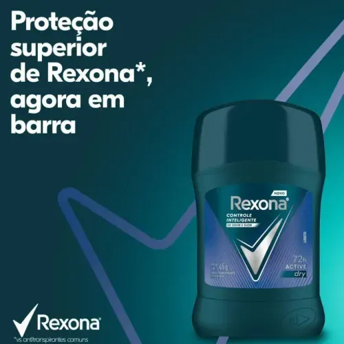 Desodorante Stick Masculino Rexona Active Dry 45g