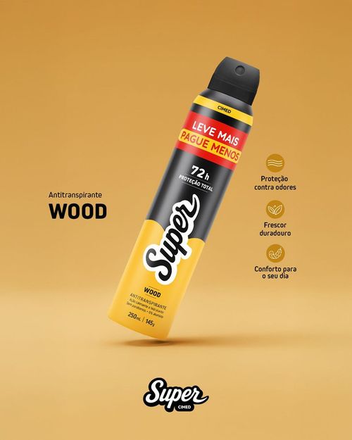 Desodorante Aerosol Cimed Super Wood 150ml