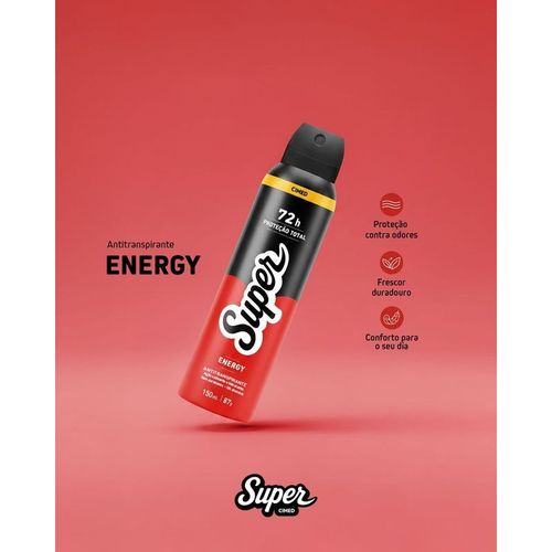 Desodorante Aerosol Unissex Cimed Super Energy 150ml