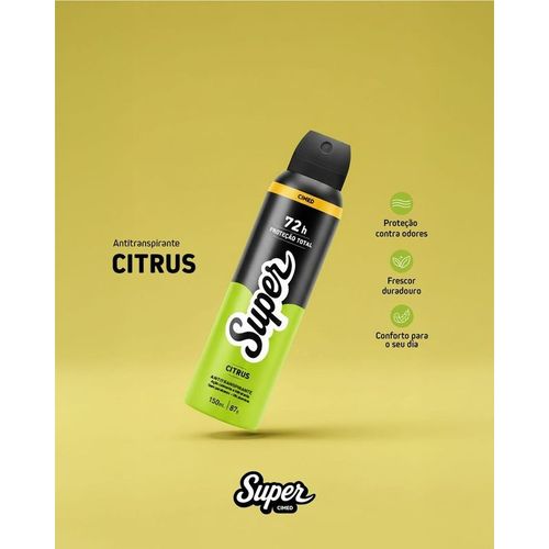 Desodorante Aerosol Masculino Cimed Super Citrus 150ml