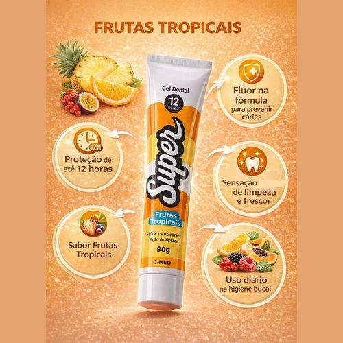 Creme Dental Cimed 12 Horas Frutas Tropicais 90g