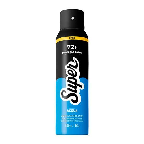 Desodorante Aerosol Unissex Cimed Super Acqua Fragrância Fresca 150ml