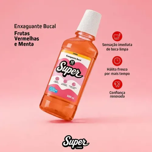 Enxaguante Bucal Cimed 12h Frutas Vermelhas 500ml