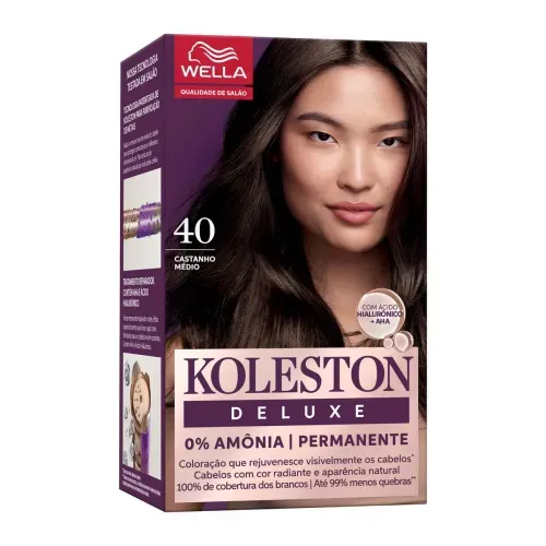 Tintura de Cabelo Wella Koleston Cor 4.0 Castanho Médio