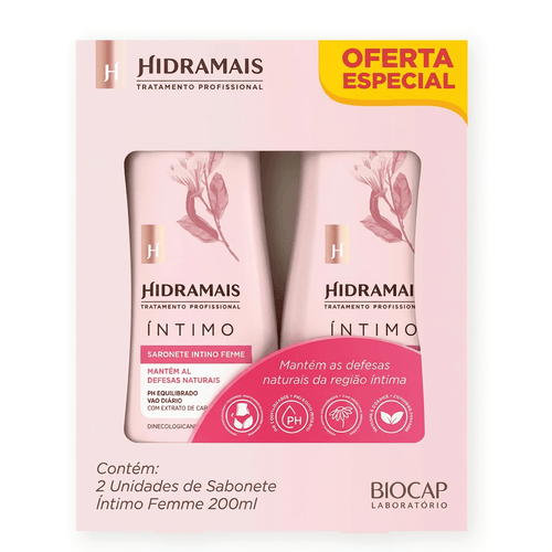 Kit Sabonete Íntimo Hidramais Femme Fragrância Delicada 2 Unidades 400ml