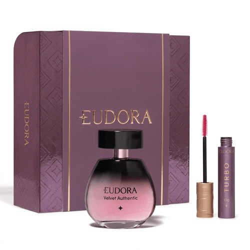 Kit Eudora Velvet Authentic Colônia 100ml + Máscara de Cílios Soul Turbo Cor Preto 10g