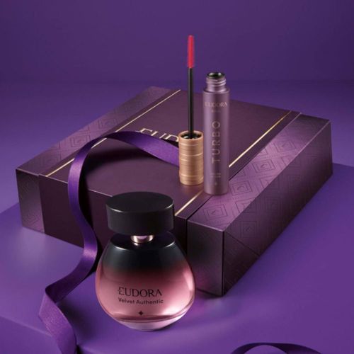 Kit Eudora Velvet Authentic Colônia 100ml + Máscara de Cílios Soul Turbo Cor Preto 10g