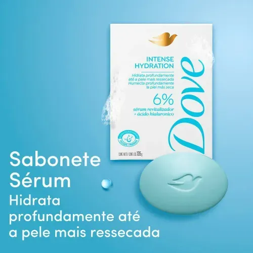 Sabonete em Barra Dove Intense Hydration Sérum + Ácido Hialurônico 135g