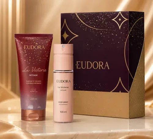 Kit Eudora La Victorie Intense Body Spray 100ml + Sabonete Líquido 200ml
