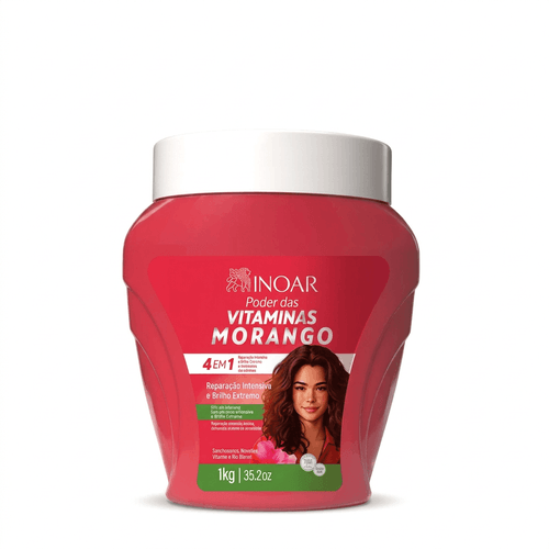 Máscara Capilar Inoar Poder das Vitaminas Morango 1kg