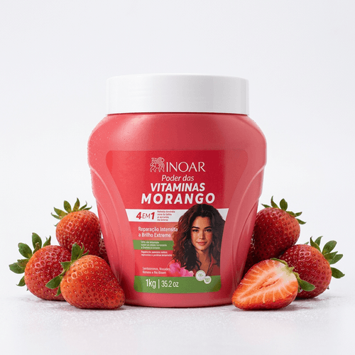 Máscara Capilar Inoar Poder das Vitaminas Morango 1kg