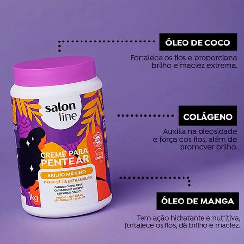 Creme de Pentear Salon Line Brilho Máximo 1kg
